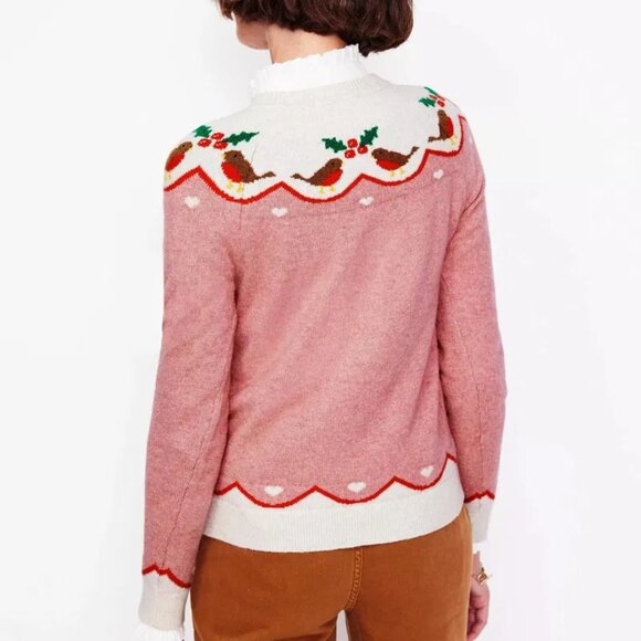 NWOT Boden Edie Holiday Fair Isle Crewneck Sweater - Picture 3 of 11